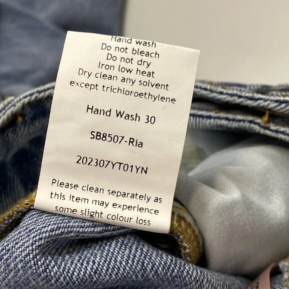 NEW HOUSE OF CB Womens Jean Light Blue Size S(L) Ria Washed Utility Cargo Pocket - Picture 2 of 9